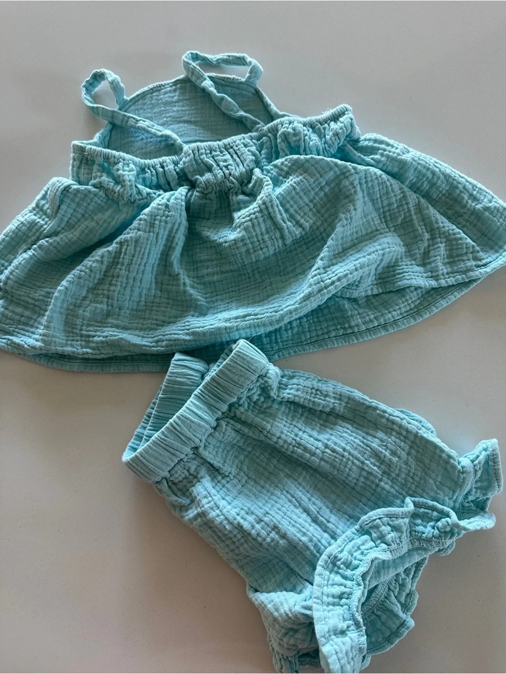 Old Navy Muslin Crochet Accent Gauze Outfit Set